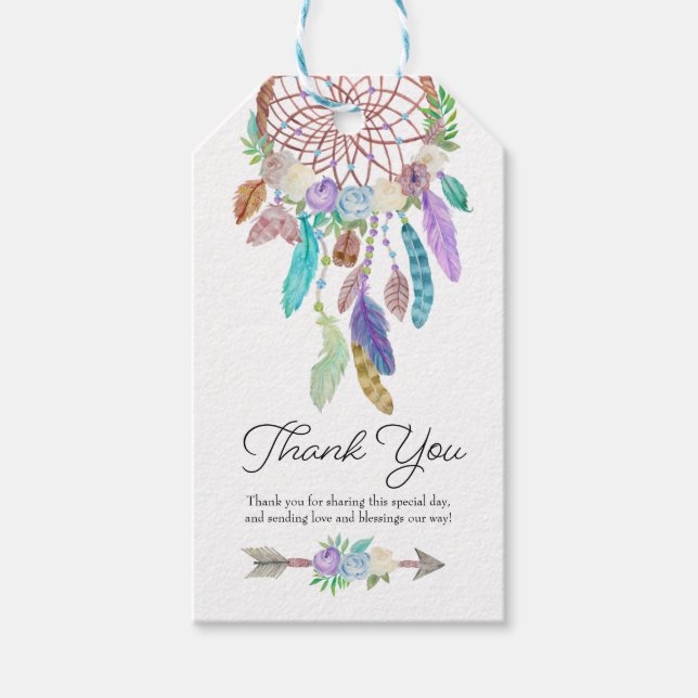 Étiquettes-cadeau Balise Boho Dreamcatcher Favoriser (Devant)