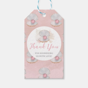 Étiquettes-cadeau Balise Boho Shell rose Pearl Ocean Baby shower Fav
