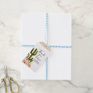 Étiquettes-cadeau Balise Boho Taco à propos de Merci de Fleurs roses