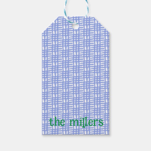 Étiquettes-cadeau Balise cadeau à motif bleu (Devant)