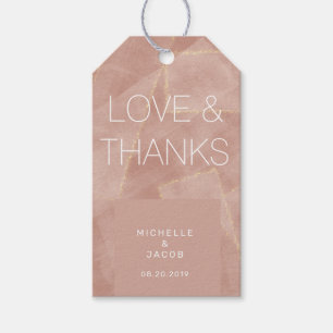 Étiquettes-cadeau balise cadeau abstrait moderne blush or Wedding Fa