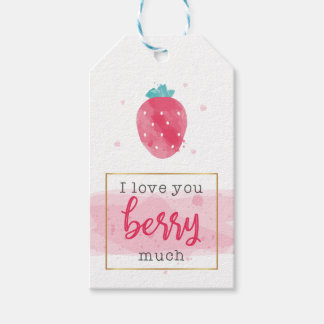 Étiquettes-cadeau Balise Cadeau Aquarelle I Lory You Berry Beaucoup