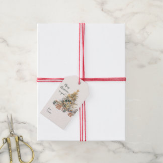 Étiquettes-cadeau Balise cadeau Arbre de Noël Aquarelle