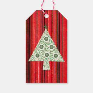 Étiquettes-cadeau Balise cadeau Arbre de Noël vintage Retro Green