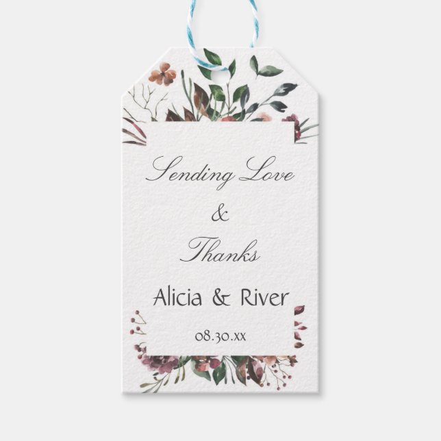 Étiquettes-cadeau Balise cadeau automne sombre Floral Rustique autom (Devant)