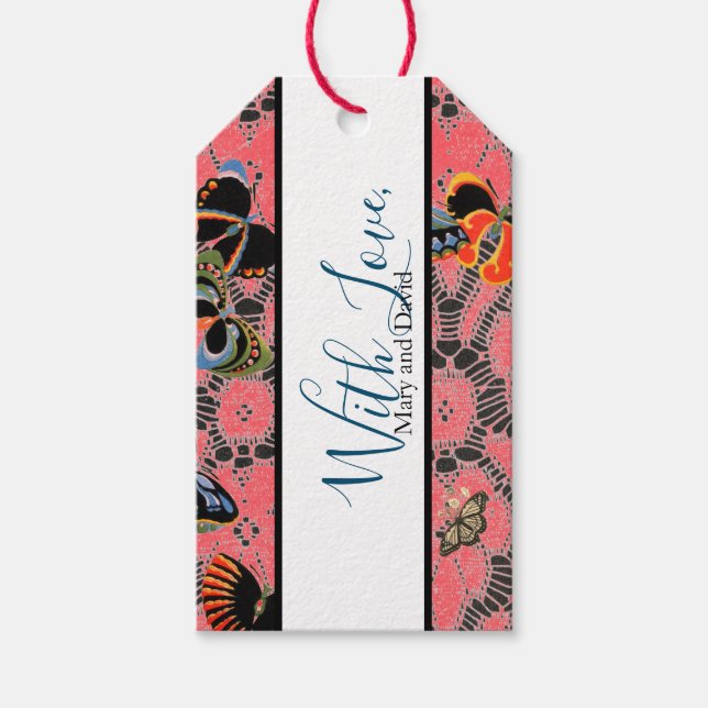 ÉTIQUETTES-CADEAU BALISE CADEAU AVEC AMOUREUX NOMS PERSONNALISÉS DE  (Devant)