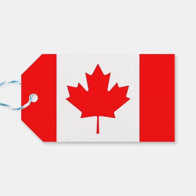 Étiquettes-cadeau Balise cadeau avec drapeau du Canada (Dos Horizontal)