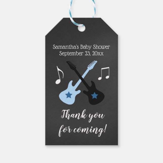 Étiquettes-cadeau Balise cadeau Baby shower Rockstar Rock a bye (Devant)