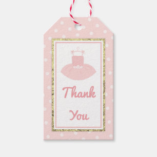 Étiquettes-cadeau Balise cadeau Baby shower Tutu rose et or