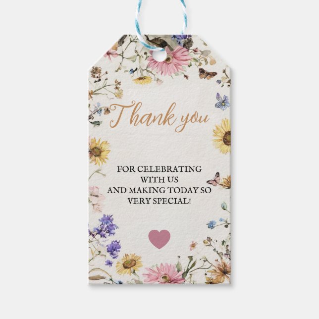 Étiquettes-cadeau Balise cadeau bébé en fleur (Devant)