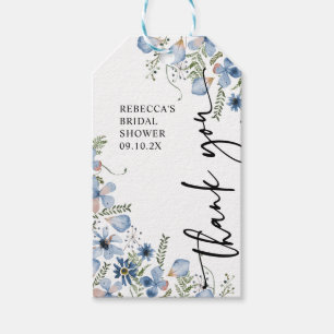 Étiquettes-cadeau Balise cadeau Boho Blue Floral Fête des mariées Me