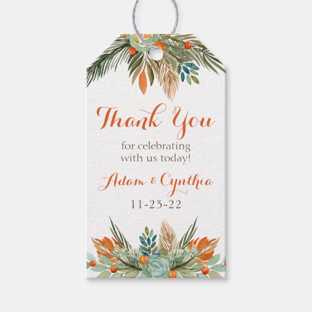 Étiquettes-cadeau Balise cadeau Brown, vert et orange (Devant)