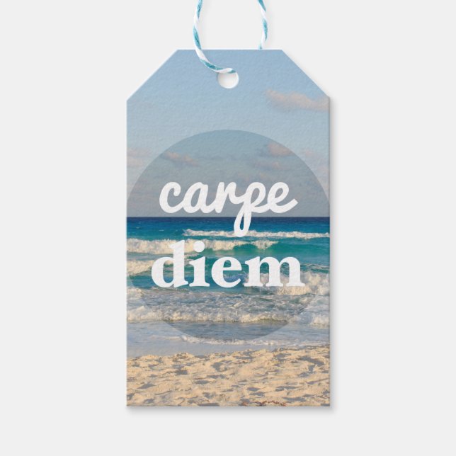 Étiquettes-cadeau Balise cadeau Carpe Diem (Devant)