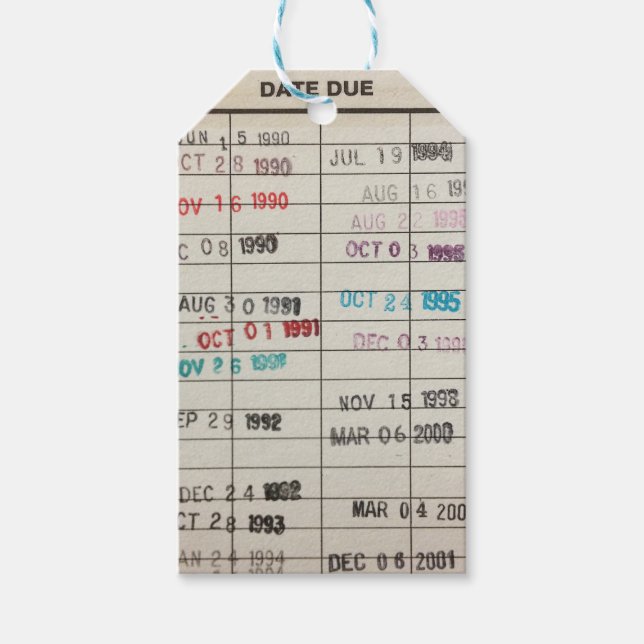 Étiquettes-cadeau Balise cadeau Cartes de bibliothèque imprimable (Devant)