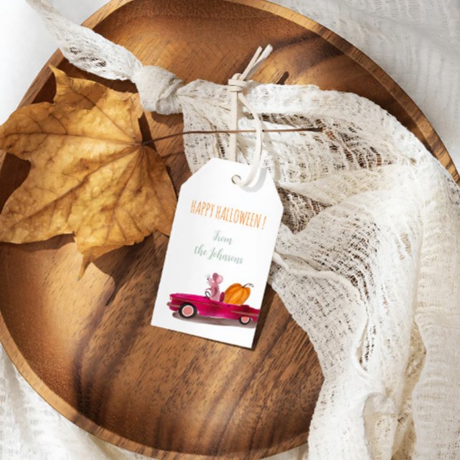 Étiquettes-cadeau Balise cadeau Citrouille de la souris de dessin Ha (Créateur téléchargé)