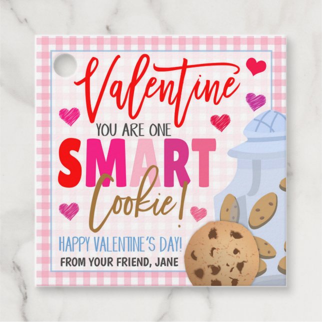 Étiquettes Cadeau Balise Cadeau Cookie Valentines (Devant)