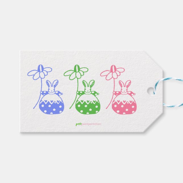 Étiquettes-cadeau Balise cadeau Daisy Bunny (Devant (Horizontal))