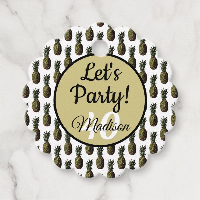 Étiquettes Cadeau Balise Cadeau d'ananas / Favoriser - Option person (Devant)