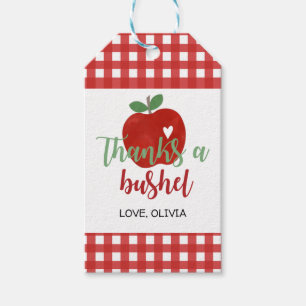 Étiquettes-cadeau Balise cadeau d'anniversaire Apple Merci à Bushel