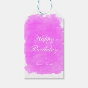 Étiquettes-cadeau Balise cadeau d'anniversaire Beauty Pink Splotch G