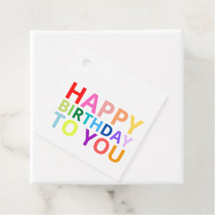 Étiquettes Cadeau Balise cadeau d'anniversaire coloré et heureux