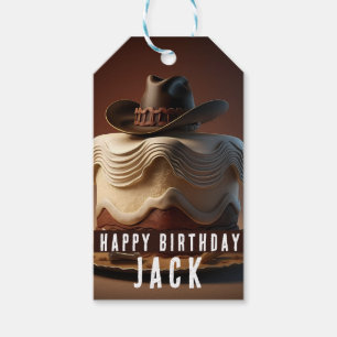 Étiquettes-cadeau Balise cadeau d'anniversaire de Cowboy - Western C