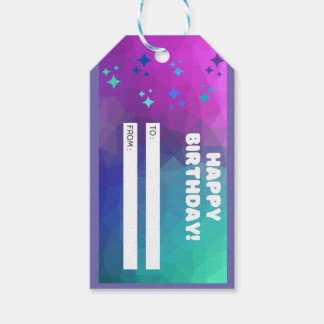 Étiquettes-cadeau Balise cadeau d'anniversaire heureuse (violet)