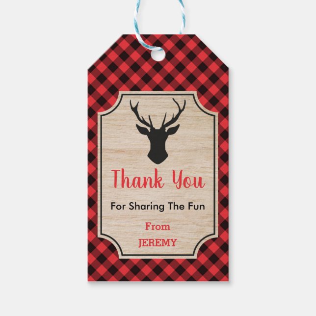 Étiquettes-cadeau Balise cadeau d'anniversaire Lumberjack Favoriser  (Devant)