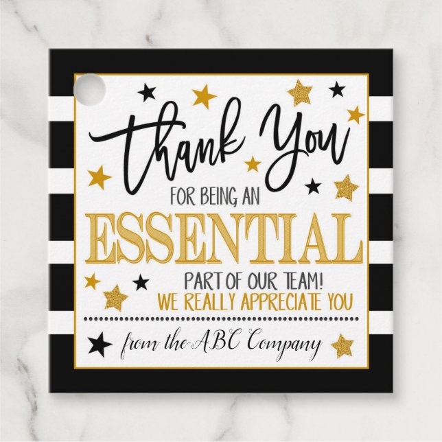 Étiquettes Cadeau Balise Cadeau d'appréciation de l'employé (Devant)