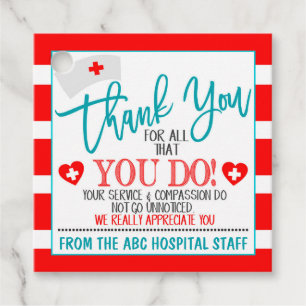 Étiquettes Cadeau Balise Cadeau d'appréciation de l'infirmière