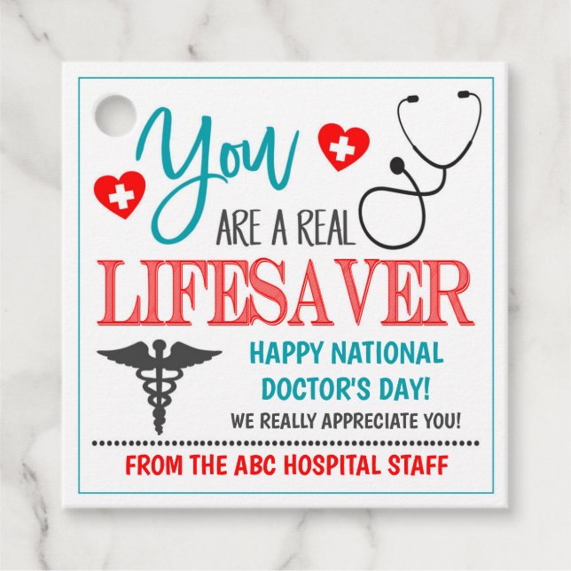 Étiquettes Cadeau Balise Cadeau d'appréciation du médecin (Devant)