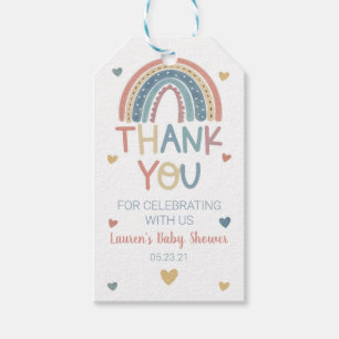 Étiquettes-cadeau Balise Cadeau de Baby shower Arc-en-ciel Boho Favo