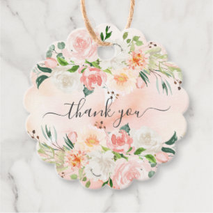 Étiquettes Cadeau Balise Cadeau de Baby shower Favoriser Roses et pi