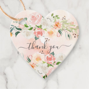 Étiquettes Cadeau Balise Cadeau de Baby shower Favoriser Roses et pi