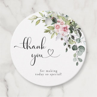 Étiquettes Cadeau Balise cadeau de Baby shower Rose verdure