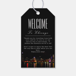 Étiquettes-cadeau Balise cadeau de bienvenue personnalisée à Chicago