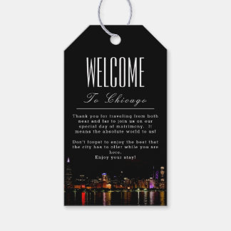 Étiquettes-cadeau Balise cadeau de bienvenue personnalisée à Chicago