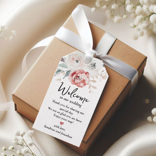 Étiquettes-cadeau Balise cadeau de bienvenue pour mariage élégant Ro