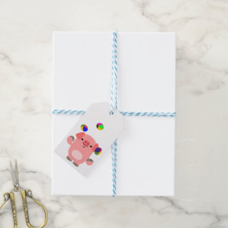 Étiquettes-cadeau Balise cadeau de cochon de dessin jetable mignon