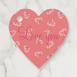 Étiquettes Cadeau Balise cadeau de coeur floral pour la Saint Valent