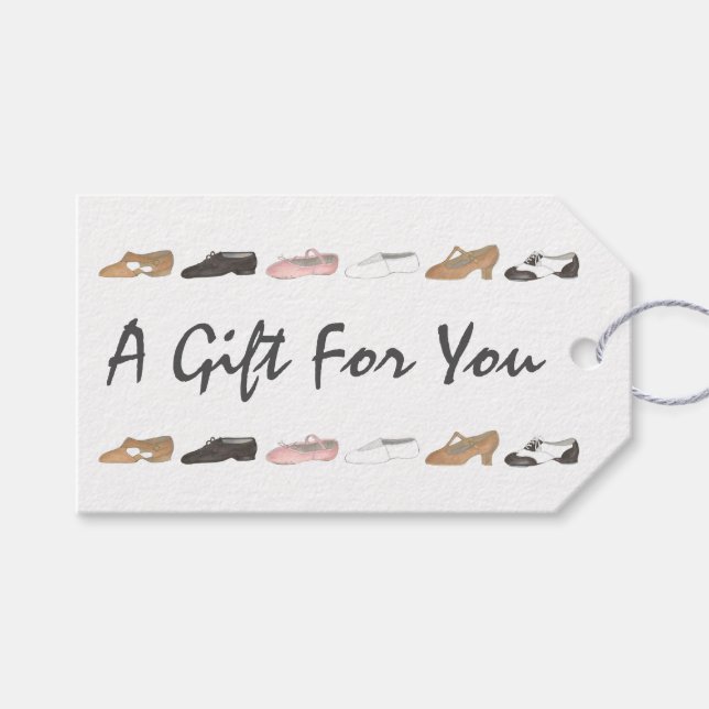 Étiquettes-cadeau Balise cadeau de danse de danse de danse de ballet (Devant (Horizontal))