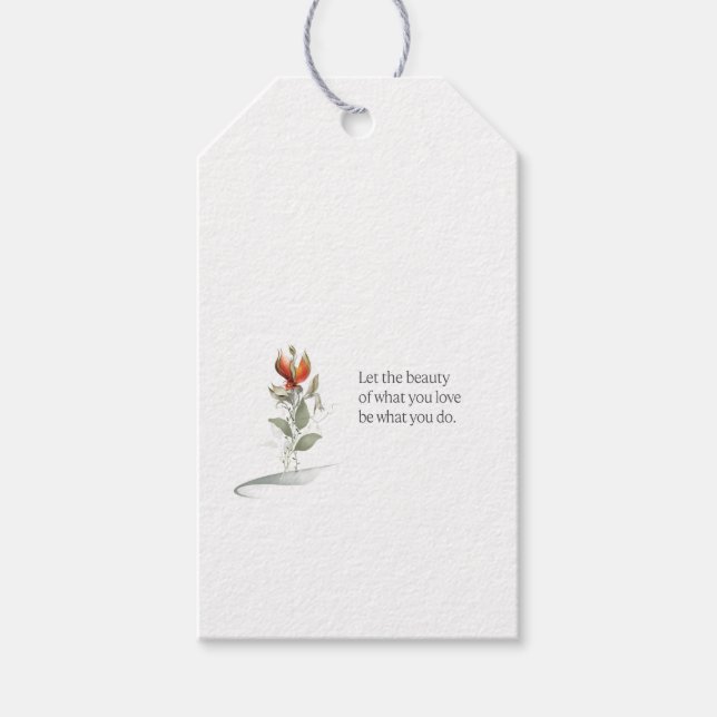 Étiquettes-cadeau Balise cadeau de devis floral délicate (Devant)