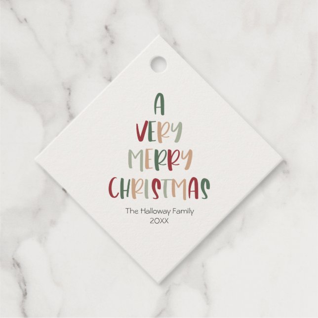 Étiquettes Cadeau Balise cadeau de diamants de Noël Décontracté vert (Devant)