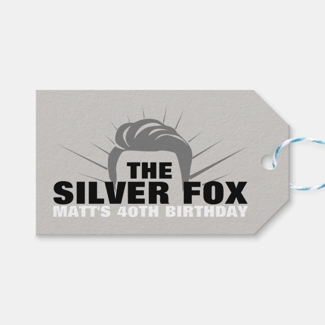 Étiquettes-cadeau Balise cadeau de fête d'anniversaire pour hommes (Devant (Horizontal))