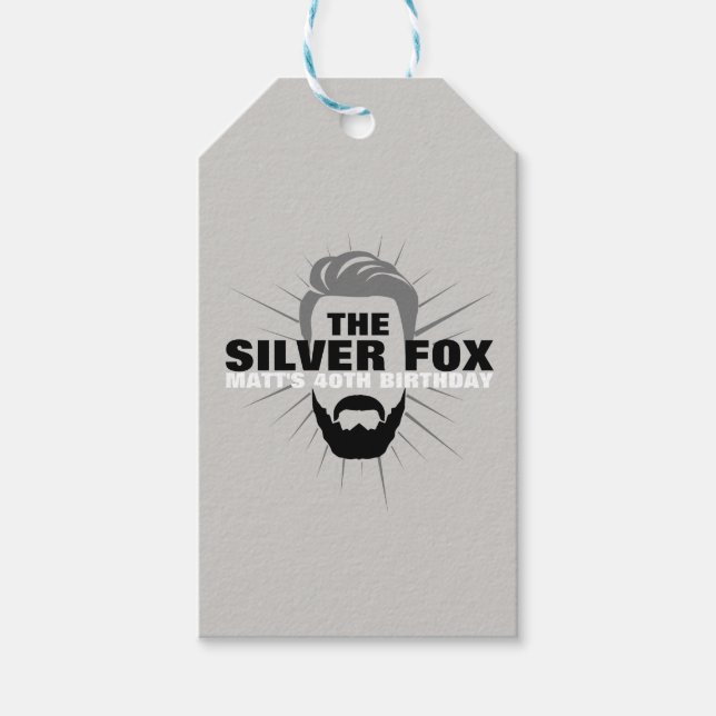 Étiquettes-cadeau Balise cadeau de fête d'anniversaire pour hommes (Devant)