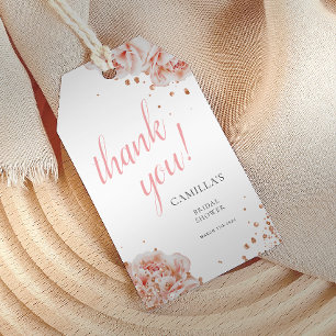 Étiquettes-cadeau Balise cadeau de Fête des mariées élégante rose pâ