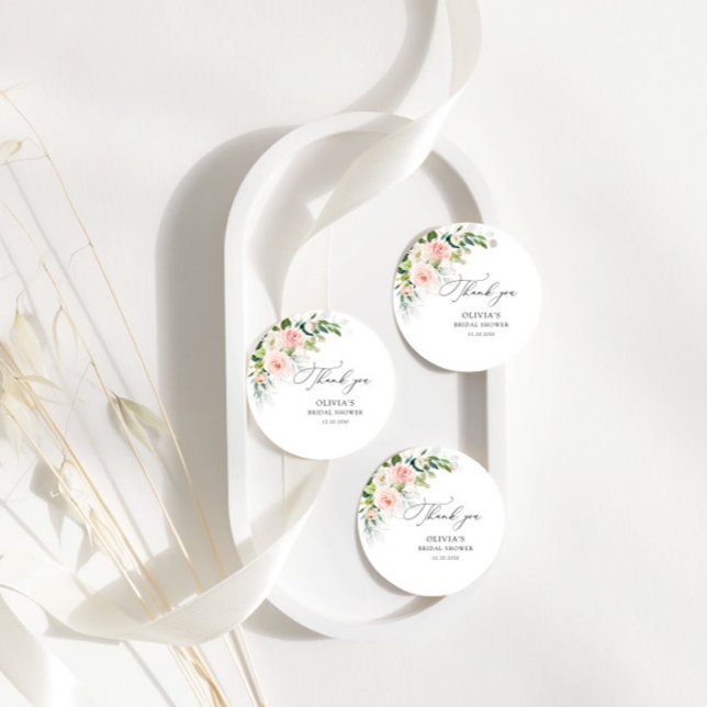 Étiquettes Cadeau Balise cadeau de Fête des mariées Ethereal Blush R (Créateur téléchargé)