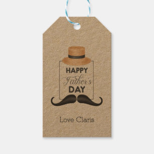 Étiquettes-cadeau Balise cadeau de Fête des pères casquette Mustache
