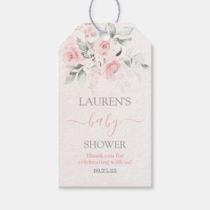 Étiquettes-cadeau Balise-cadeau de fille Baby shower rose pâle