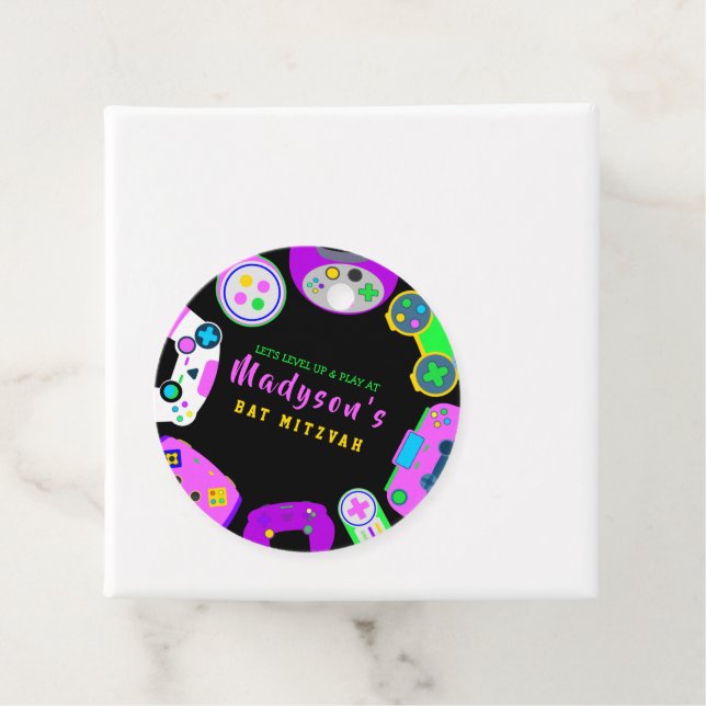Étiquettes Cadeau Balise cadeau de fille Bat mitzvah de JEU VIDÉO (En situation)